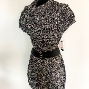 NWT Black & Grey Knit Sweater Dress